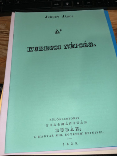 Jerney Jnos - Tudomnytr 1839 A' Kubecsi npsg