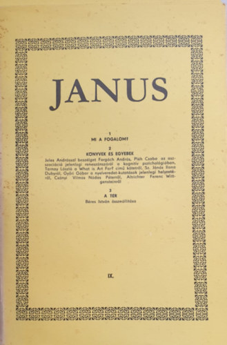 Hornyi zsb  (szerk.) - Janus IX. - A fogalomrl