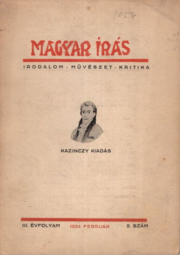 Magyar �r�s - Irodalom-m�v�szet-kritika 1934.  febru�r 2. sz�m
