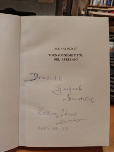 Zsitvai Jzsef - Tornyosnmetitl Dl-Afrikig