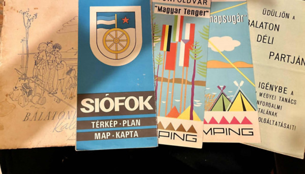 5 db r�gi Balaton sz�r�lap/t�rk�p/�tik�nyv