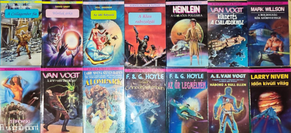 Andre Norton, David Gray, Poul Anderson, Jack Vance, Robert A. Heinlein, Van Vogt, Mark Wilson, George Zebrowski, Niven, Larry-Barnes, Steven, Larry Niven - 14db m a Science Fiction & Fantasy sorozatbl - Andre Norton-A csillagember fia; David Gray-Worluk tka; Poul Anderson-Az id folyosi; Jack Vance-A Klau rabszolgi; Robert A. Heinlein-A Galaxisok Polgra; stb.(a tbbi szerz s m a le