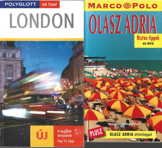 2 db k�nyv, Josephine Grever: Polyglott on tour - London, Marco Polo - Olasz Adria