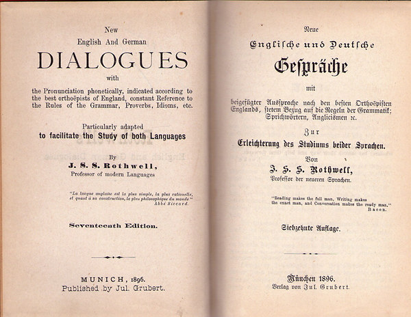 J.S.S.Rothwell - New English And German Dialogues-Neue Englische und Deutsche Gespraeche