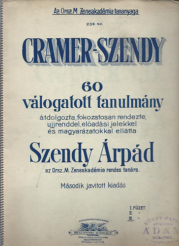 Szendy �rp�d - 60 v�logatott tanulm�ny (Cramer-Szendy)