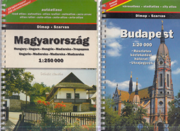 2 db. atlasz (Magyarország autóatlasz + Budapest városatlasz)