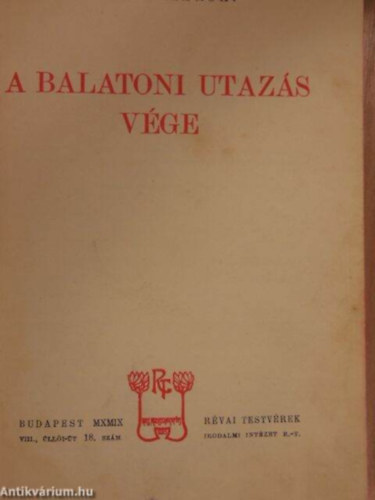 Etvs Kroly - A balatoni utazs vge