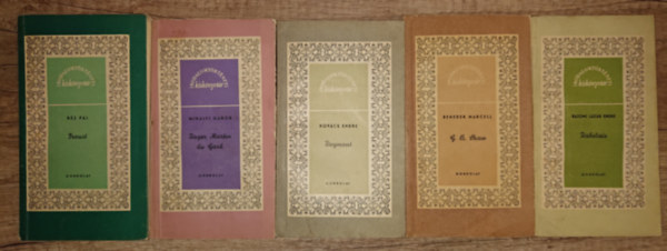 Bajomi L�z�r Endre, Benedek Marcell, Kov�cs Endre, Mih�lyi G�bor R�z P�l - 5 k�tet az irodalomt�rt�neti kisk�nyvt�rb�l: Reymont, Rabelais, G. B. Shaw, Roger Martin du Gard, Proust