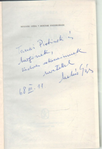 Moln�r G�za - Holtak fogs�g�ban