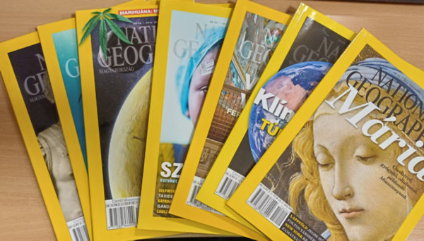 National Geographic 2015 M�jus-J�nius-J�lius-Augusztus-Szeptember-November-December (7 db sz�rv�nysz�m)