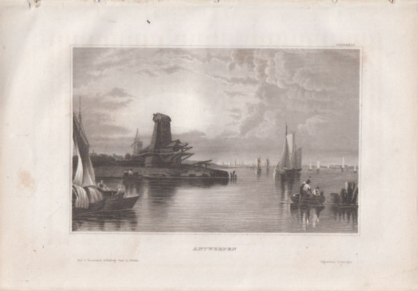 Antwerpen (Belgium, Eurpa) (16x23,5 cm lapmret eredeti aclmetszet, 1856-bl)
