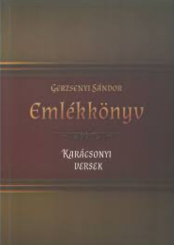 Gerzsenyi Sndor - Emlkknyv