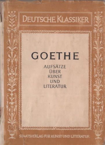 Goethe - Goethe (Afs�tze �ber kunst und literatur)