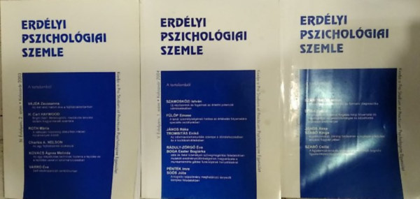 F�szerk.: Szamosk�zi Istv�n - 3 db Erd�lyi Pszichol�giai Szemle - IV. �vf., 2. sz�m, V. �vf., 1., 2. sz�m - sz�rv�nysz�mok