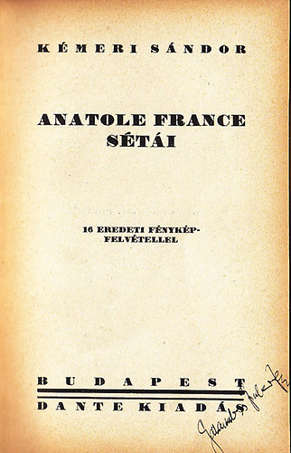 Kmeri Sndor - Anatole France sti