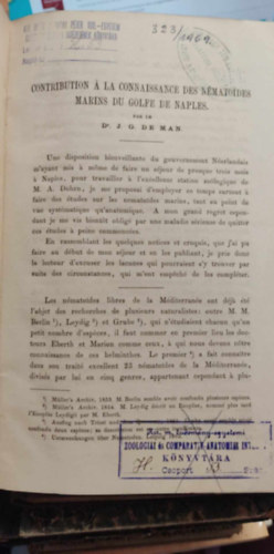 Contribution  la connaissance des nmatodes marins du golfe de Naples (Hozzjruls a Npolyi-blben l tengeri fonlfrgek megismershez)