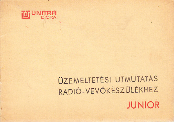 �zemeltet�si �tmutat�s Junior r�di�-vev�k�sz�l�khez (Unitra Diora)