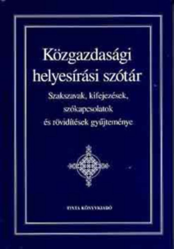 B�r�nyn� Szabadkai-Mihalik - K�zgazdas�gi helyes�r�si sz�t�r