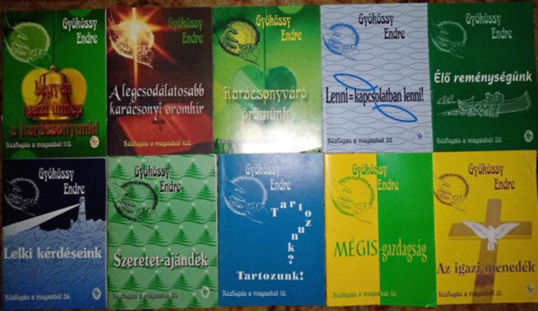 Dr. Gykssy Endre - Gykssy Endre kzfogs a magasbl knyvcsomag (10db)  Legyen igazi nnep a karcsonyunk!/ A legcsodlatosabb karcsonyi rmhr / Karcsonyvr rmnk / Lenni=kapcsolatban lenni! / l remnysgnk / Lelki krdseink / Sze