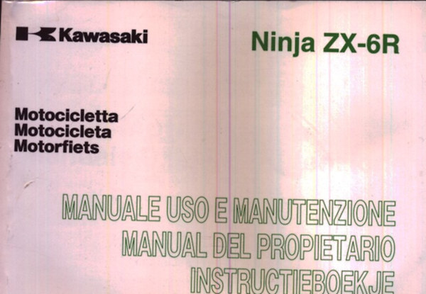 Kawasaki Ninja ZX-6R Motocicletta manuale uso ... (olasz-spanyol-holland)