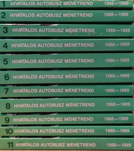 Hivatalos aut�busz menetrend 1988/1989 1-11.k�tet