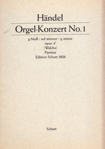 G. F. Handel - Orgel-Konzert No 1. g-Moll