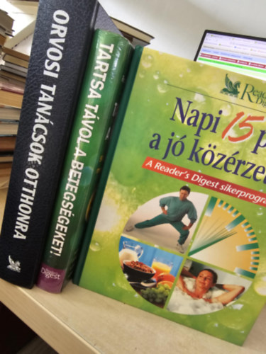 3db Reader's Digest album, K�NYVMENT� AJ�NLAT: Orvosi tan�csok otthonra+ Tartsa t�vol a betegs�geket+ Napi 15 perc a j� k�z�rzet�rt