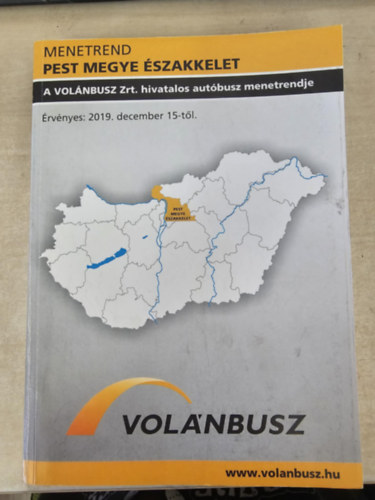 Hivatalos VOLÁN autóbusz menetrend - Pest megye 2019. december 15-től