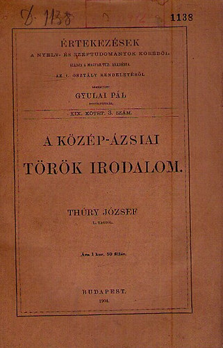 Thry Jzsef - A kzp-zsiai trk irodalom