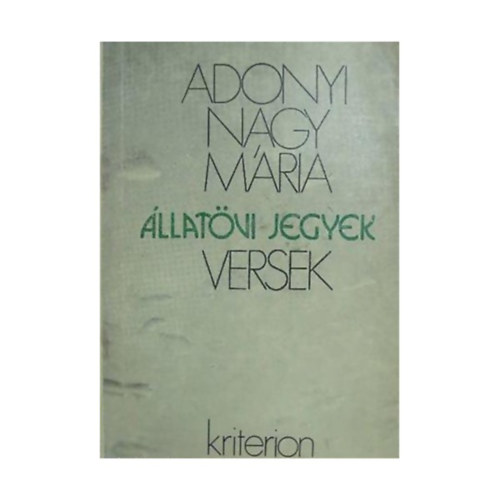 Adonyi Nagy Mria - llatvi jegyek