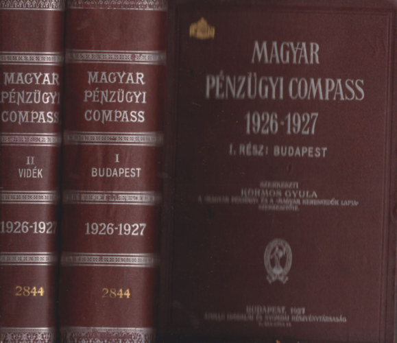 Kormos Gyula - Magyar Pnzgyi Compass I-II. (1926-1927)