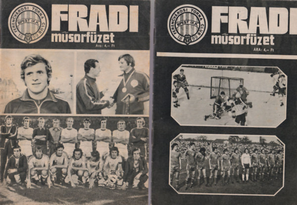 Vrszegi Jnos Nagy Bla  (szerk) - 3 db Fradi msorfzet 1975, 1976