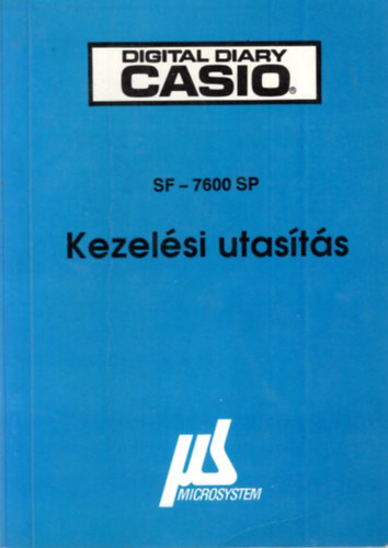 Digital Diary Casio SF-7600 SP Kezel�si utas�t�s