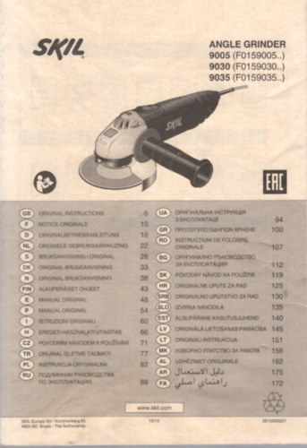 SKIL sarokcsiszol 9005/9030/9035 hasznlati utasts