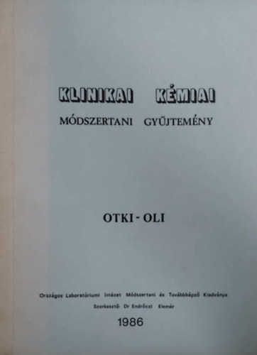 Otki-Oli - Klinikai kémiai módszertani gyűjtemény