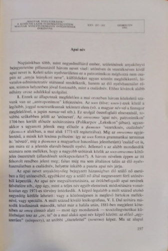 Papp Ferenc - Apai n�v (K�l�nlenyomat)