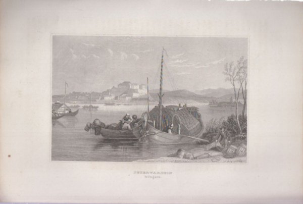 Peterwardein in Ungarn (Pétervárad város, Újvidékkel szemben, régi Magyarország, ma Szerbia, Európa) (16x23,5 cm méretű eredeti acélmetszet, 1856-ból)