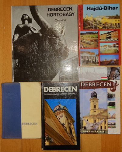 Kov�cs Gergelyn�, Gink K�roly Papp Antal - 5 kiadv�ny Debrecenr�l, Hajd�-Bihar megy�r�l: Debrecen (Panor�ma �tik�nyvek - Magyar v�rosok), Debrecen (TKK �tik�nyvek), Debrecen (Hajd�-Bihar Megyei IH), Hajd� bihar (Magyarorsz�g megy�i), Debrecen - Hortob�gy