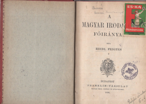 Riedl Frigyes - A magyar irodalom f�ir�nyai