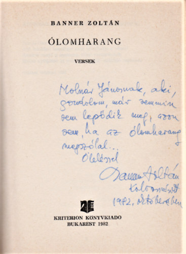 Banner Zoltán - Ólomharang (Dedikált)