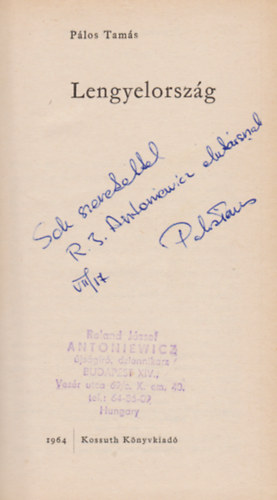 Pálos Tamás - Lengyelország (Dedikált)