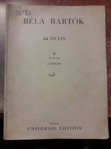 Bartk Bla - 44 Duos II.. (No. 26-44) - 2 Violini
