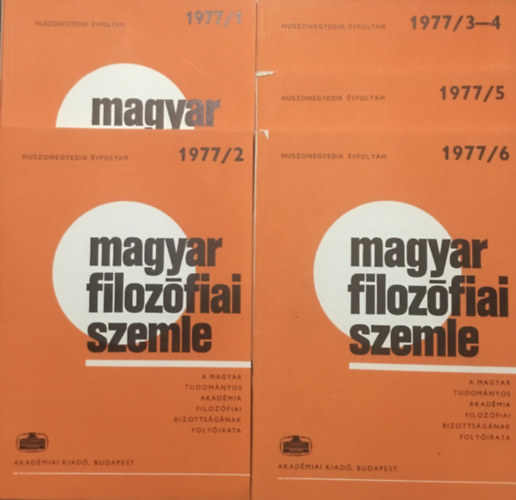 Grgnyi Ferenc  (szerk.), Vereczkei Lajos (szerk.) Balogh Istvn (szerk.) - Magyar Filozfiai Szemle - A Magyar Tudomnyos Akadmia Filozfiai Bizottsgnak folyirata (Huszonegyedik vfolyam) 1977 / 1,2,3-4,5,6 (5 szm)