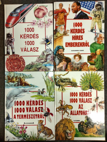 (4db) 1000 kérdés 1000 válasz könyvcsomag: Híres emberekről, Természetről, Az állatokról