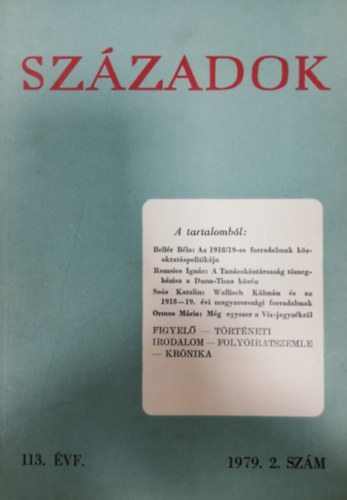 Szzadok 1979/2. (A Magyar Trtnelmi Trsulat kzlnye)