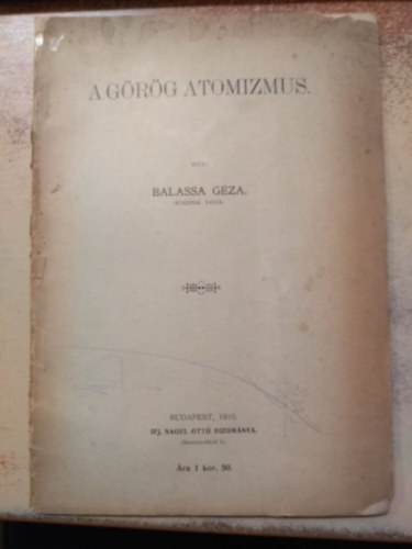 Balassa G�za - A g�r�g atomizmus