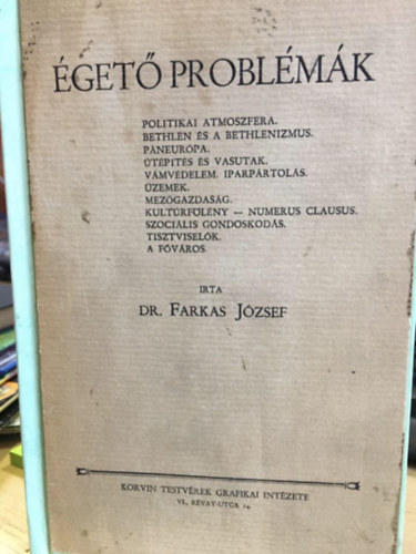 Dr. Farkas J�zsef - �get� probl�m�k