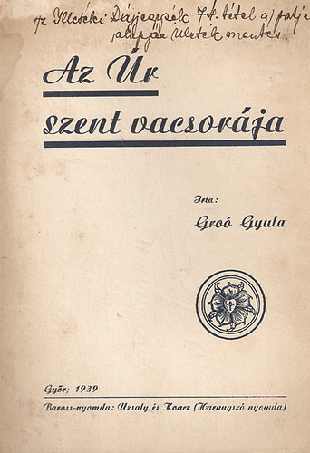 Gro� Gyula - Az �r Szent vacsor�ja