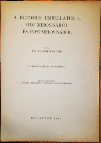 Dr. Gimesi Nndor - A Butomus umbellatus him meiosisrl s postmeiosisrl