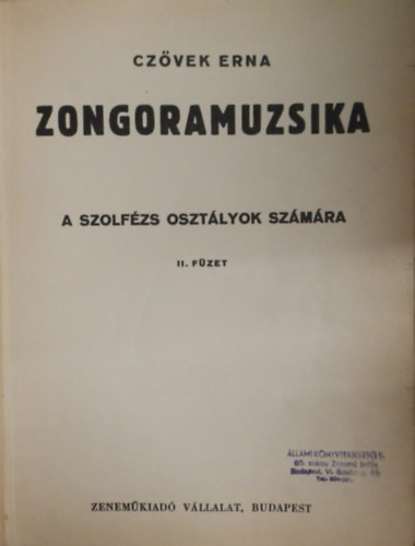 Czövek Erna - Zongoramuzsika a szolfézs osztályok számára II.füzet